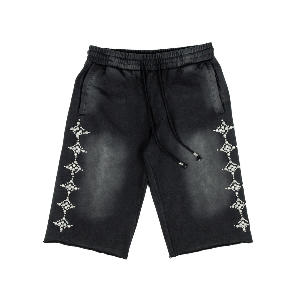 Commons Pearled Star Sweatshort Vintage Black