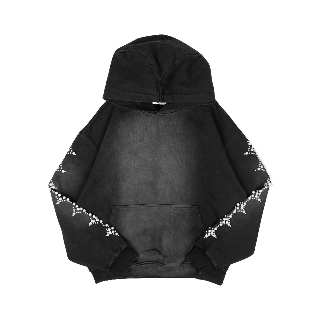 Commons Pearled Star Hoodie Vintage Black
