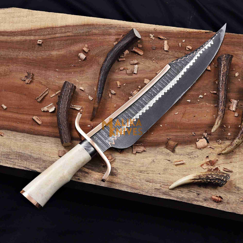 Copper Damascus Alamo Musso Bowie Knife