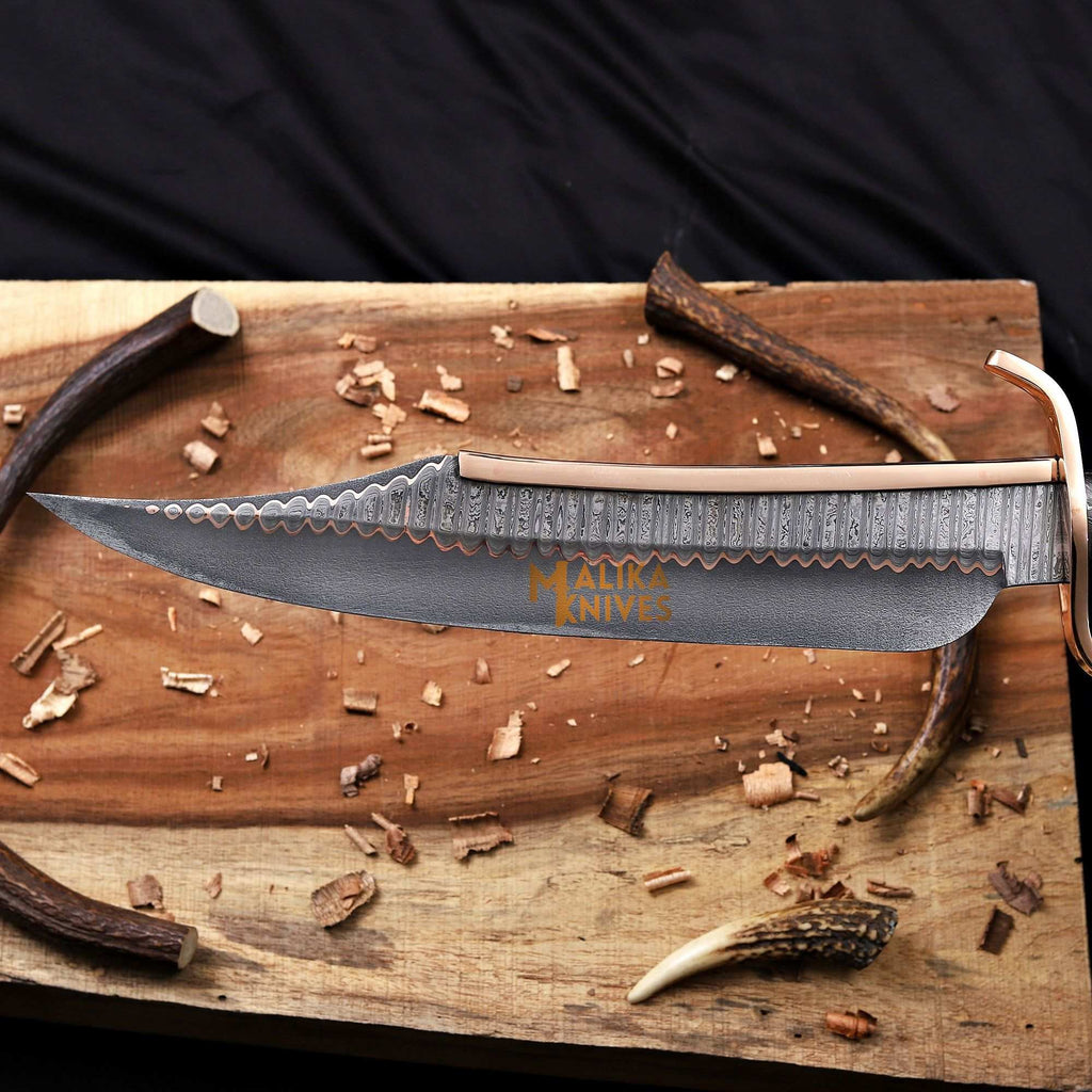 Copper Damascus Alamo Musso Bowie Knife