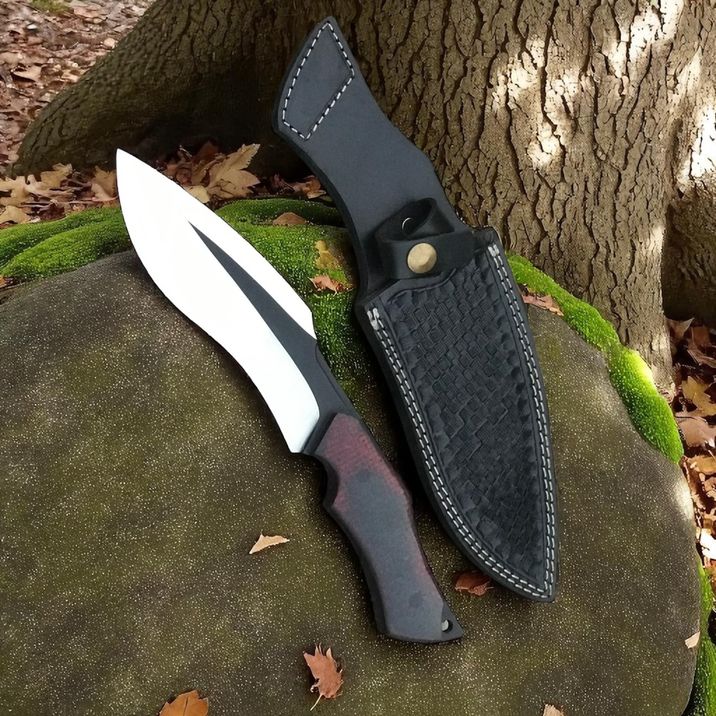 Bushcraft Knife – 5 mm Blade & Red Micarta Handle