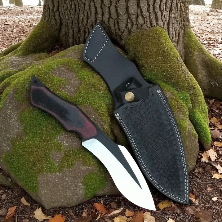 Bushcraft Knife – 5 mm Blade & Red Micarta Handle