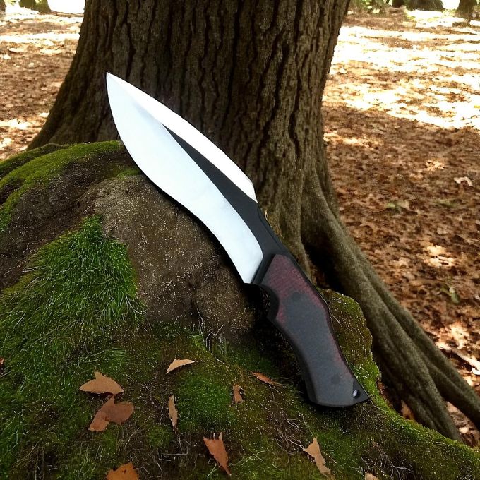 Bushcraft Knife – 5 mm Blade & Red Micarta Handle