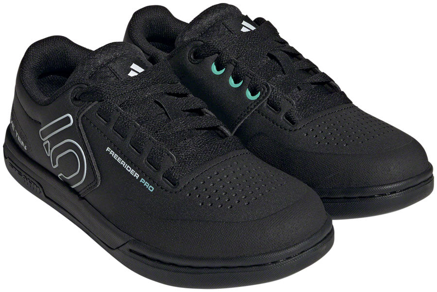 Five Ten Freerider Pro Flat Shoes - Women's Core BLK/Crystal White/Acid Mint 9.5