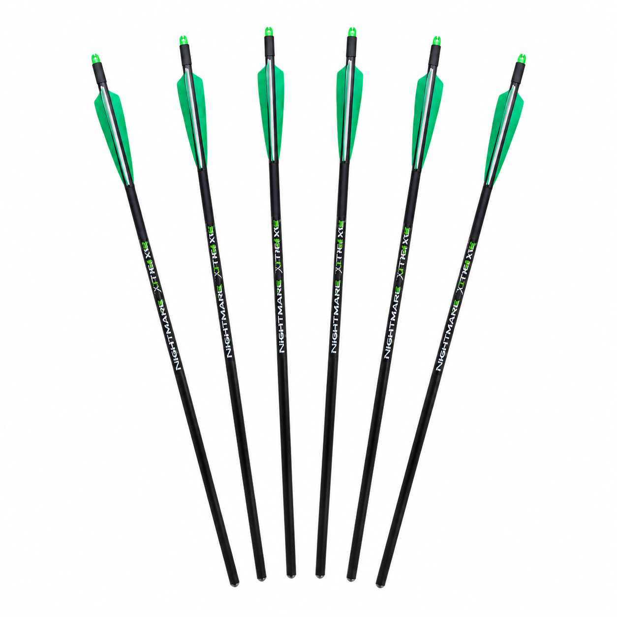 NIGHTMARE XTREME Crossbow Bolts Carbon Half Moon Nocks 6Pcs 20"