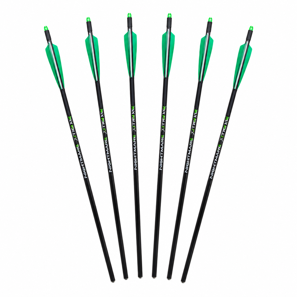 NIGHTMARE XTREME Crossbow Bolts Carbon Half Moon Nocks 12Pcs 20"