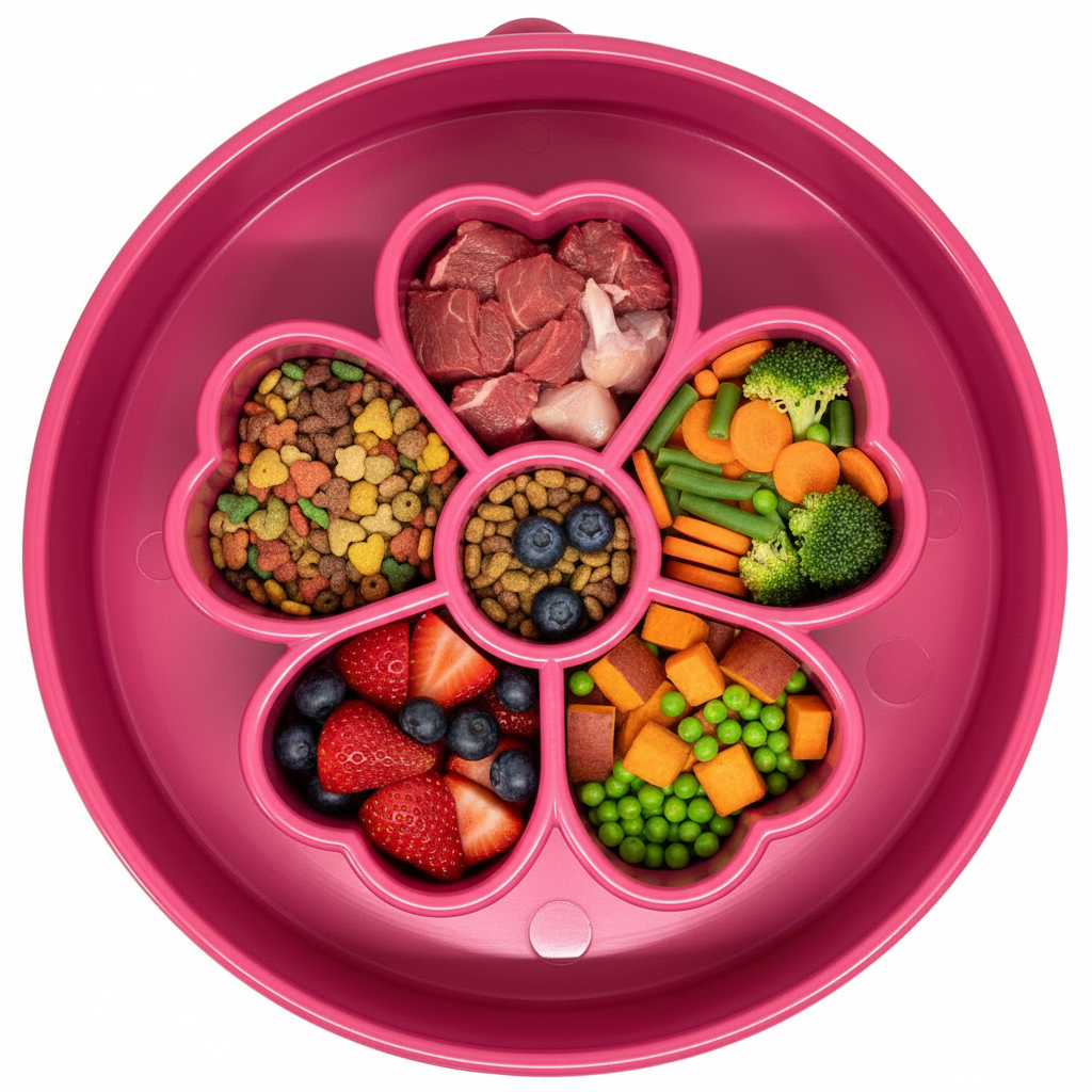 Flower eBowl Deep Slow Feeder Dog Bowl for Enrichment | USA Made