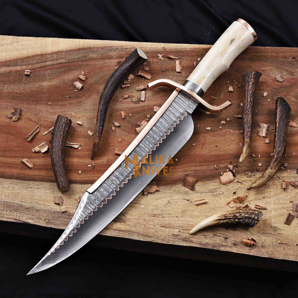 Copper Damascus Alamo Musso Bowie Knife