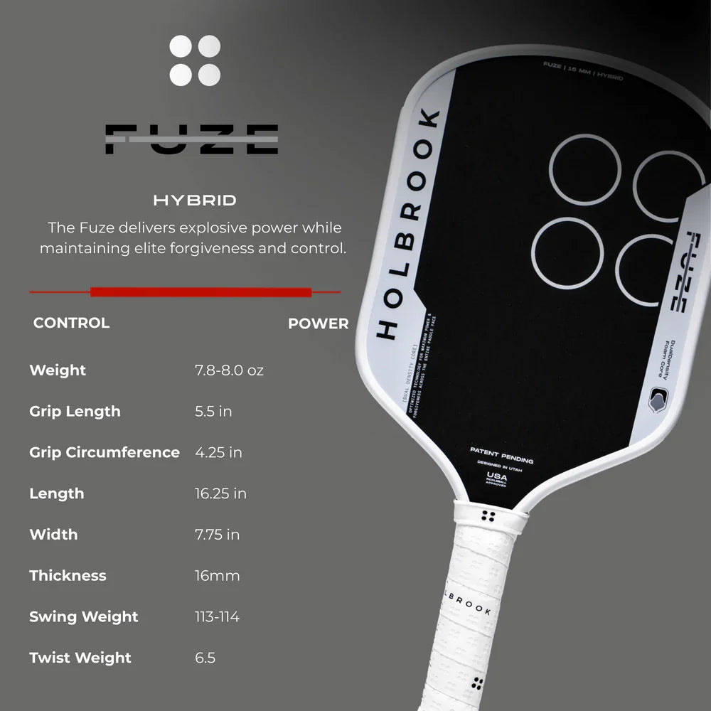 Holbrook Fuze Hybrid 16mm Pickleball Paddle