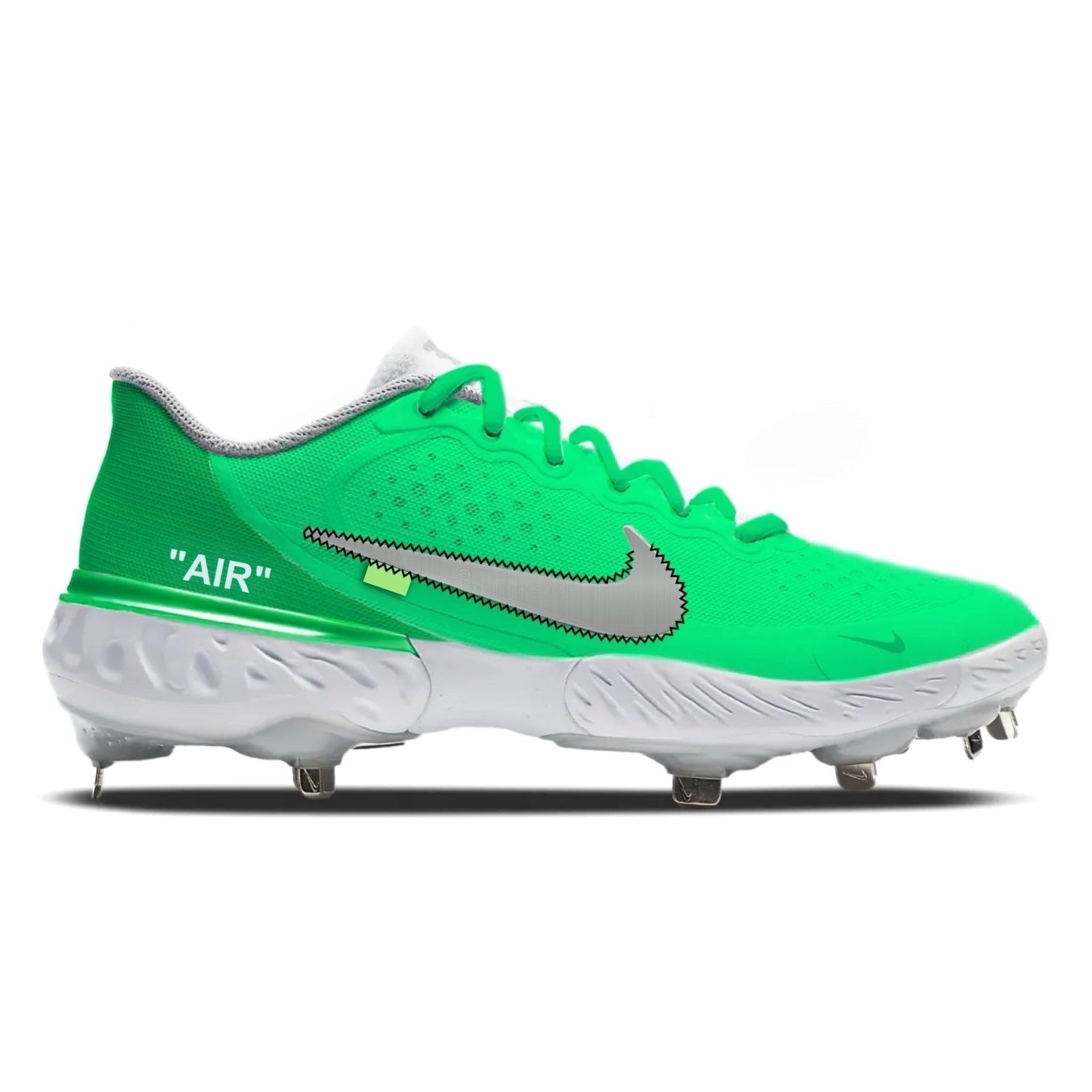 "Green Force OW" Nike Alpha Huarache Elite 3 Low Cleats