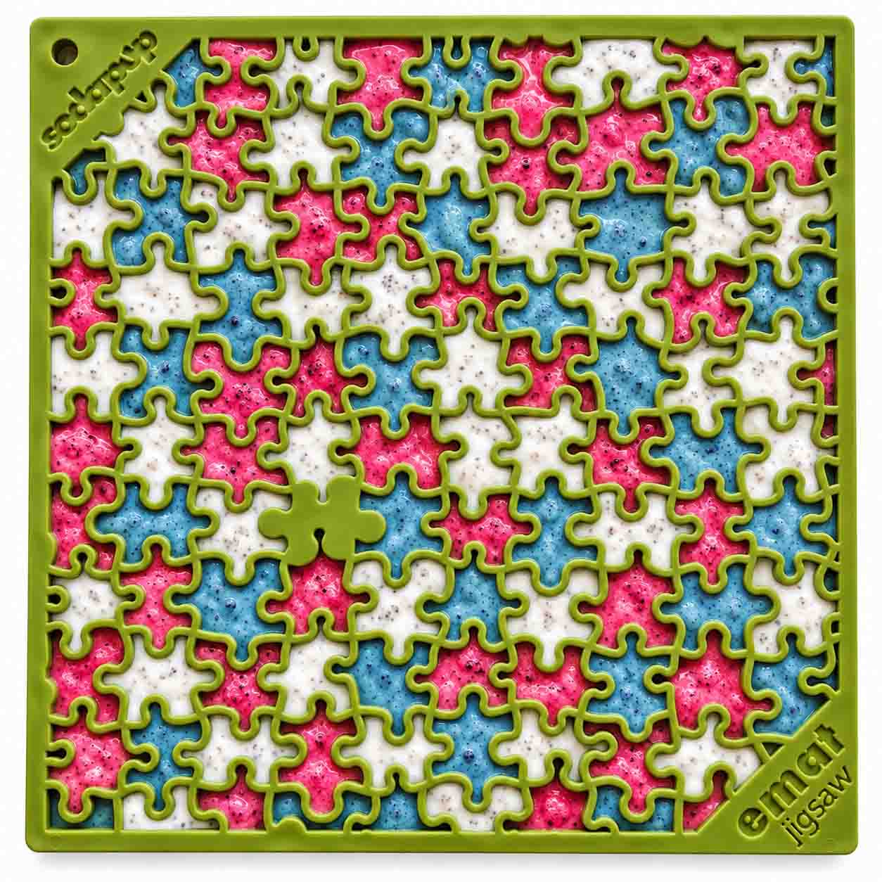 Jigsaw Puzzle eMat - Enrichment Lick Mat for Dogs and Cats | eMat Enrichment Toy for Anxiety Relief | USA Made