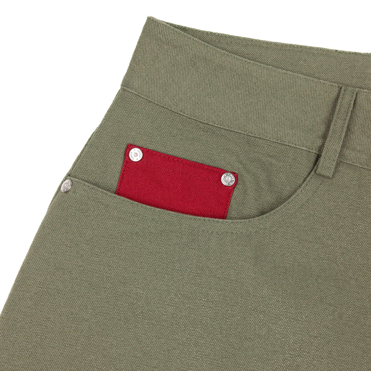 Commons Double Knee Canvas Short Faded Green