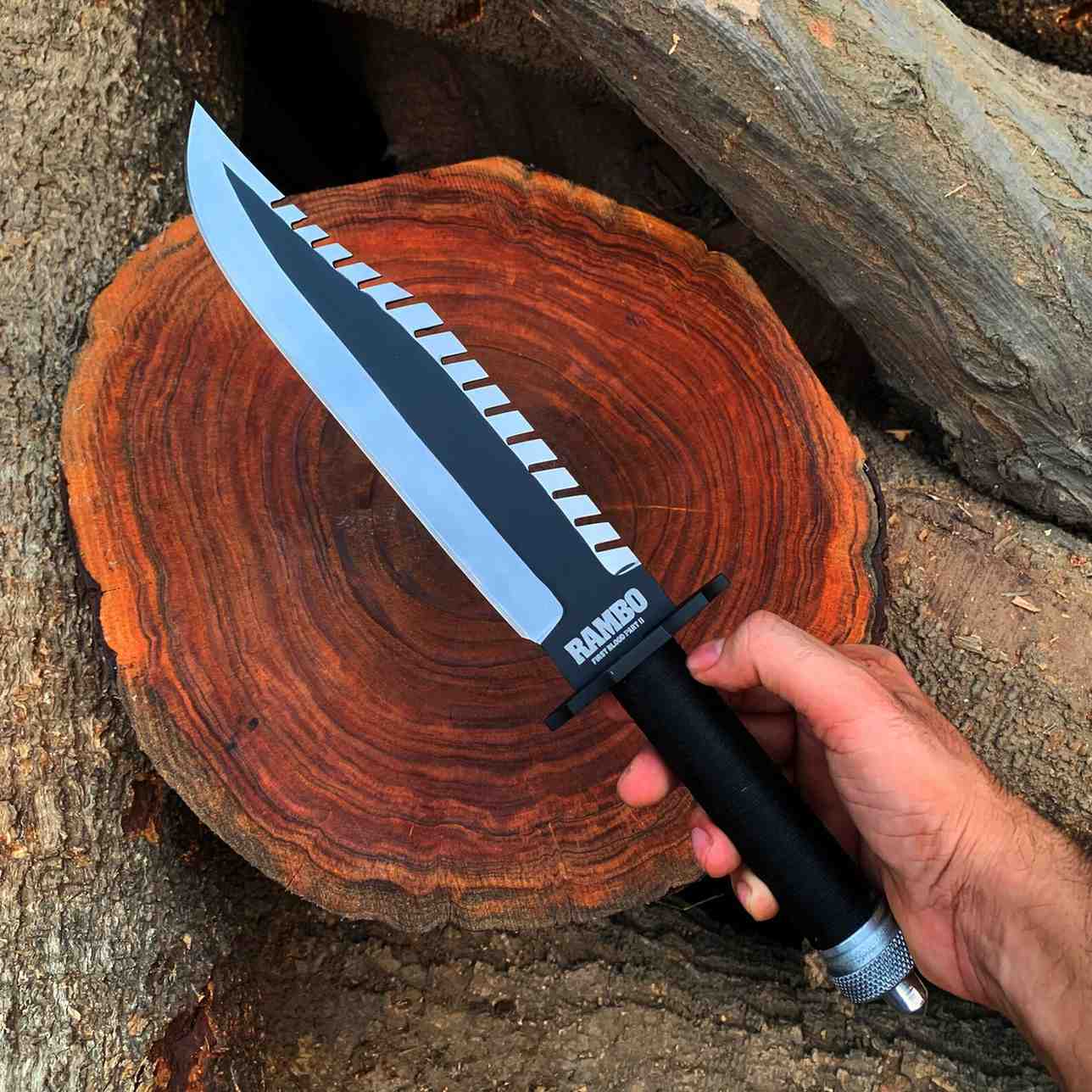 Rambo First Blood Part II Replica Knife – 16" Survival Knife with Leather Sheath