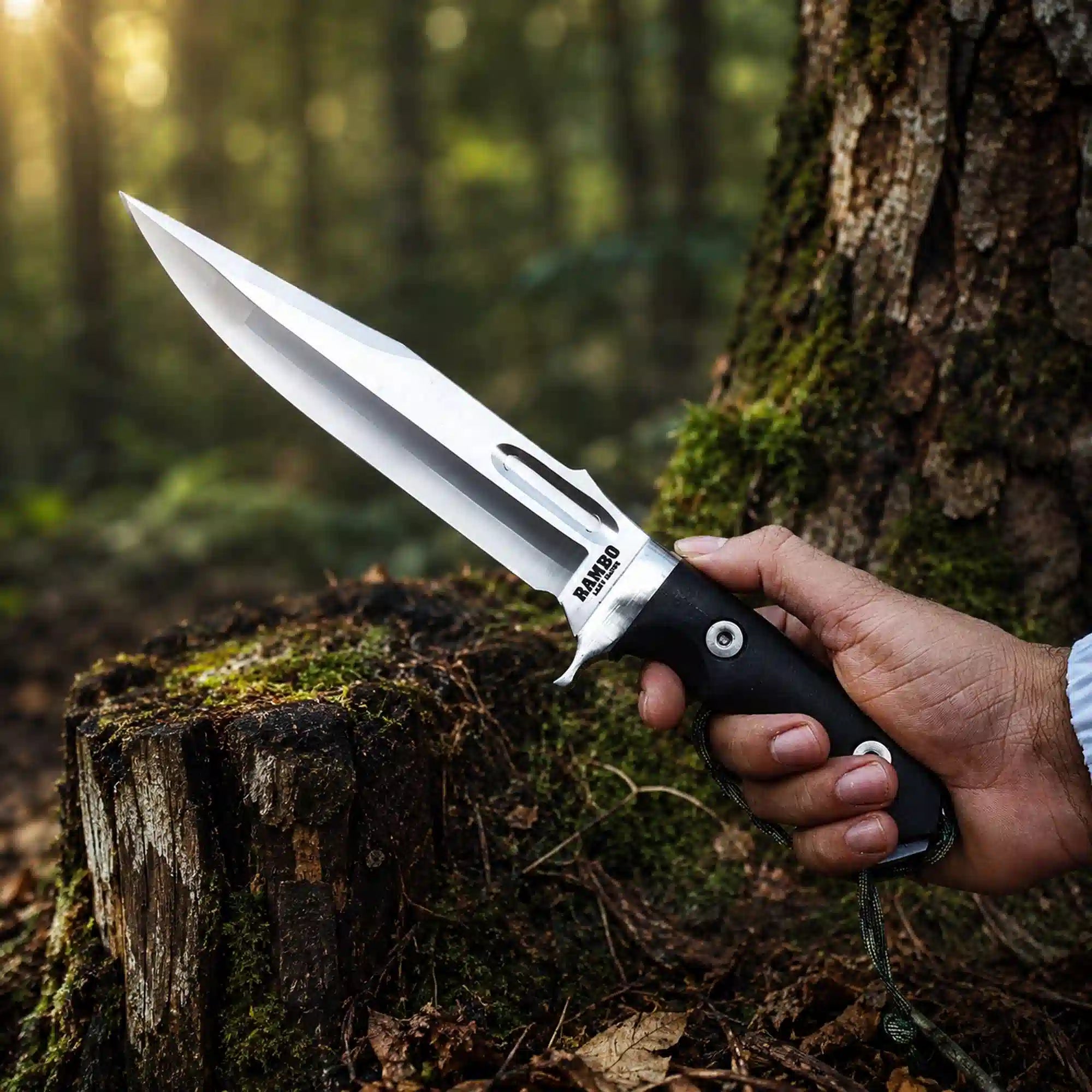 Rambo V Last Blood Replica Bowie Knife – 14" D2 Blade, Micarta Handle