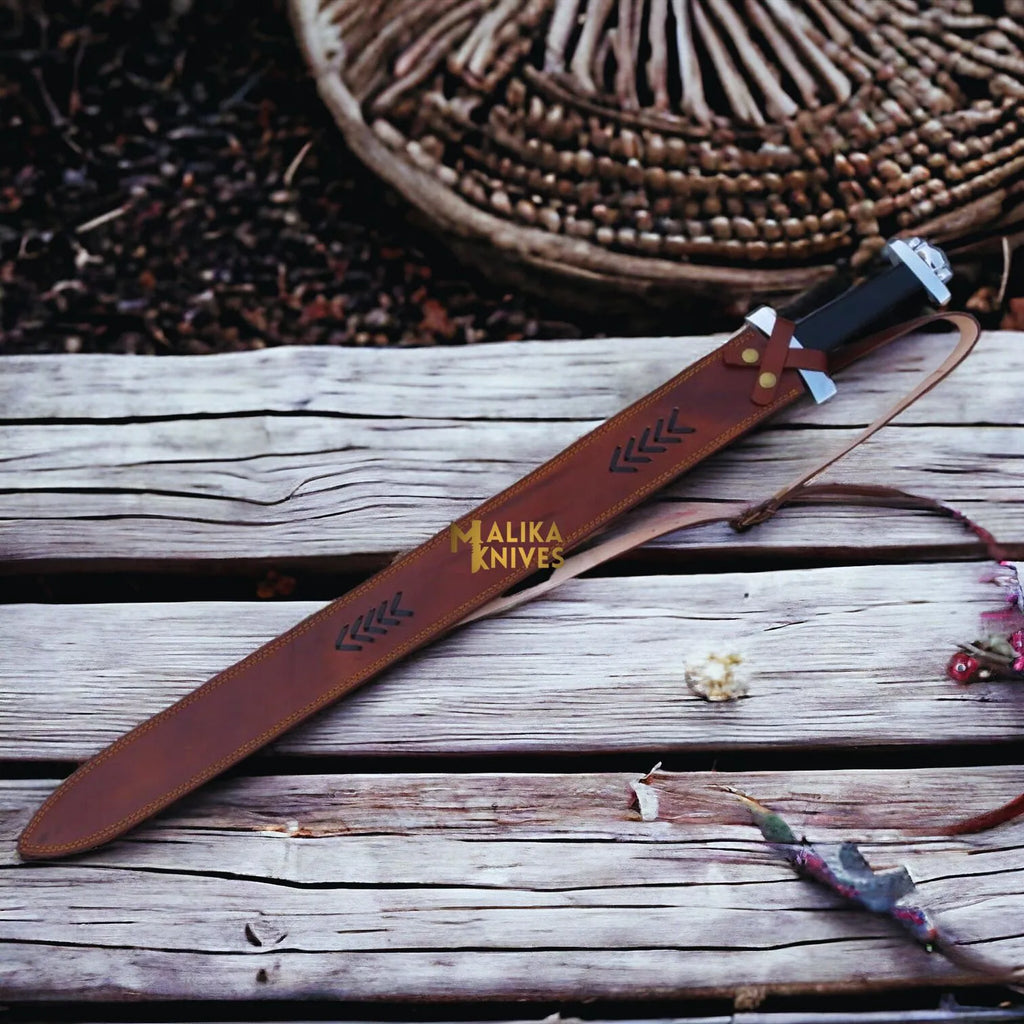 Ulfberht Damascus Viking Sword | Leather Sheath