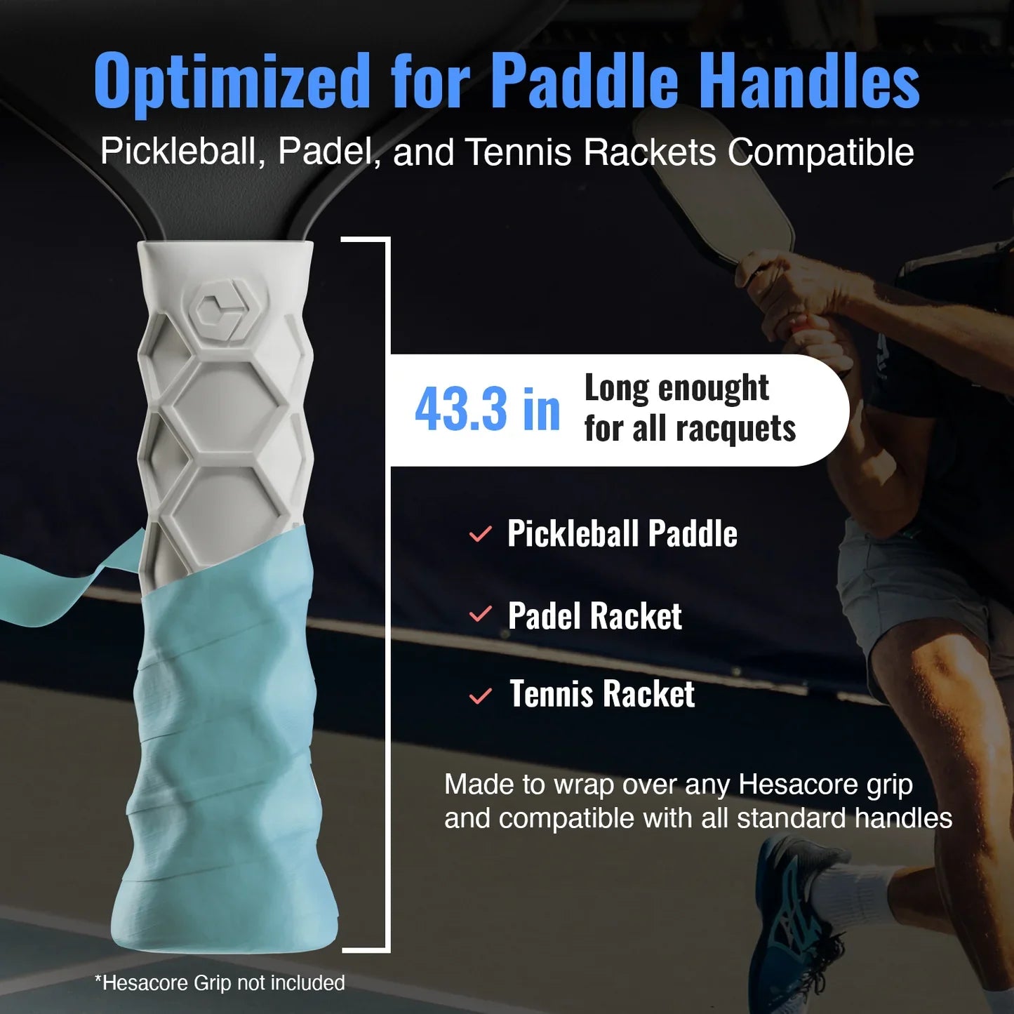 Hesacore Hesatac Pickleball Paddle Overgrip – Turquoise