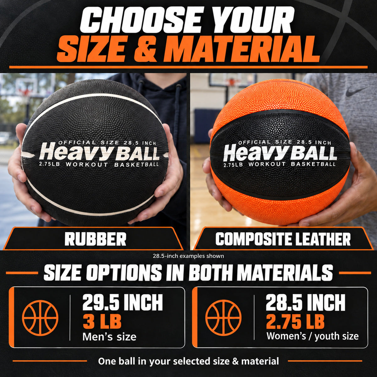 Weighted Basketball HeavyTrainer (3 or 2.75 lbs)
