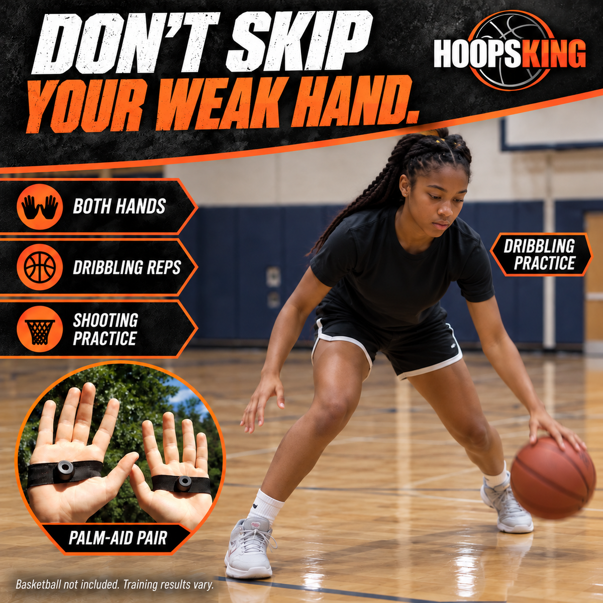 HoopsKing No Palm Dribbling & Shooting Palm Aid (Pair)
