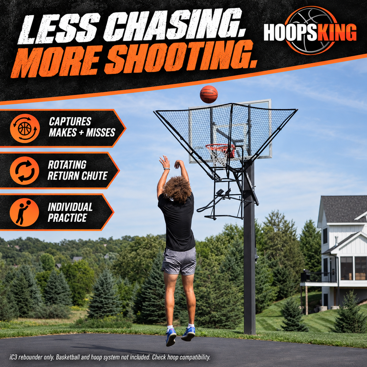 IC3 Basketball Shooting Machine Rebounder