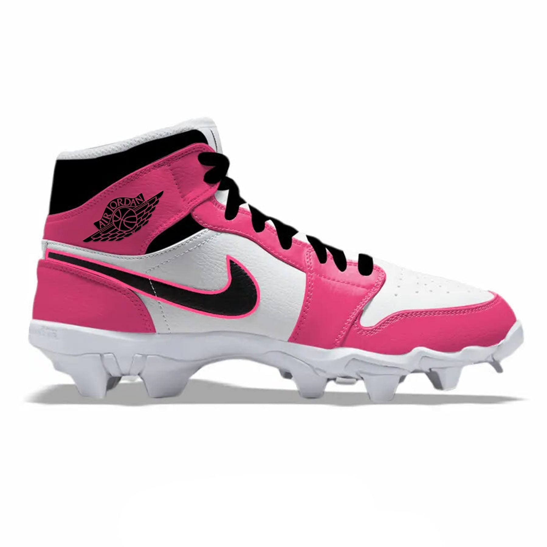 "Hot Pink" Jordan 1 Kids' Multisport Cleats - Size 3.5Y Mid Top
