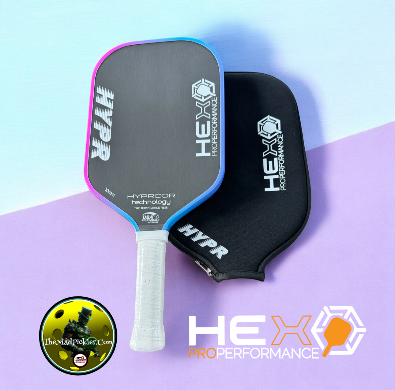 Hex Pro Performance HYPR  16 MM Pickleball Paddle W/ Cover
