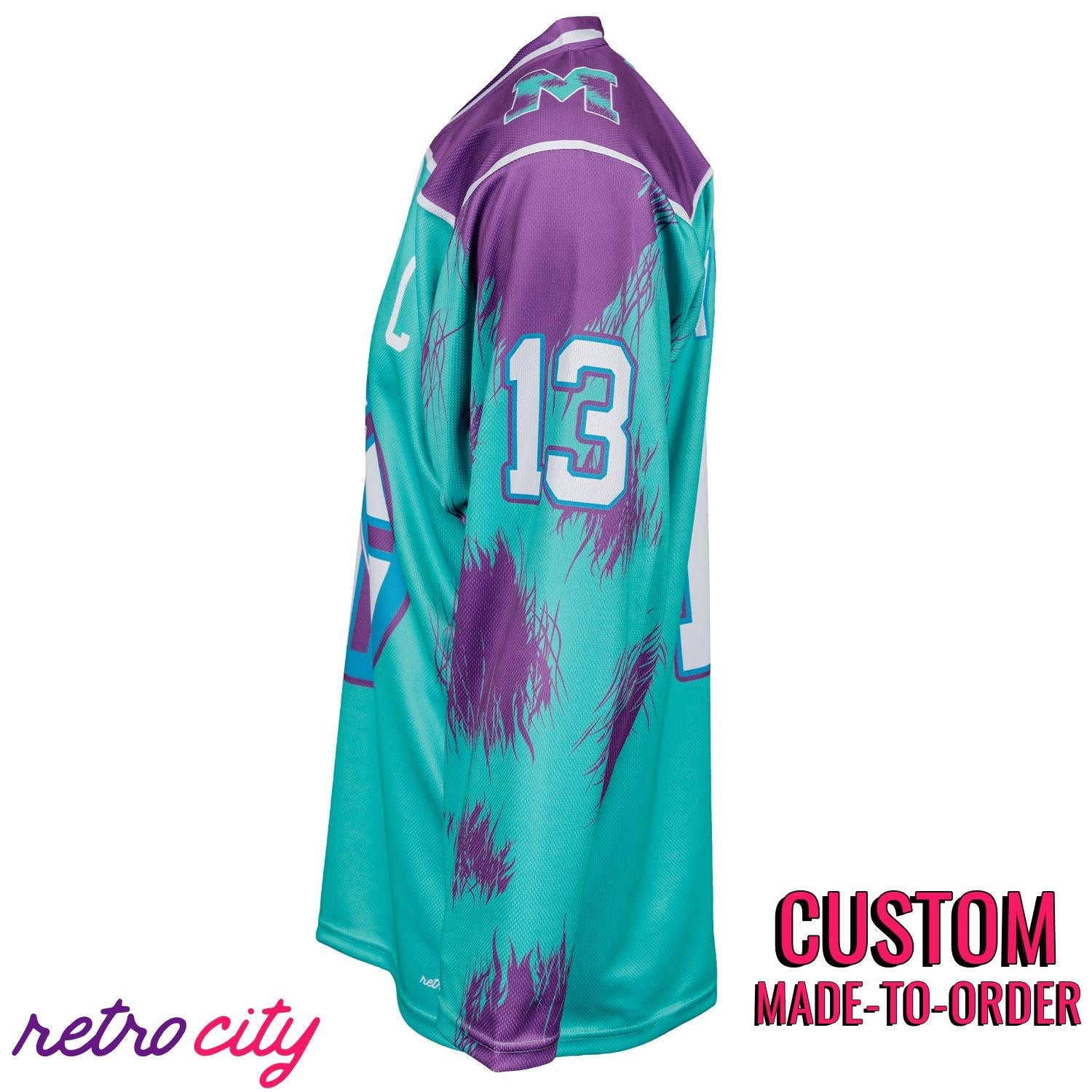 Monstropolis Monsters Hockey Jersey Sweater (Teal)