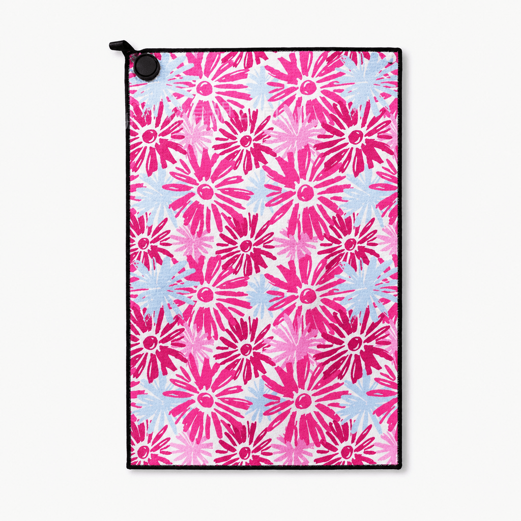 Island Bloom Magnetic Golf Towel | 16" x 24" Floral Golf Bag Towel