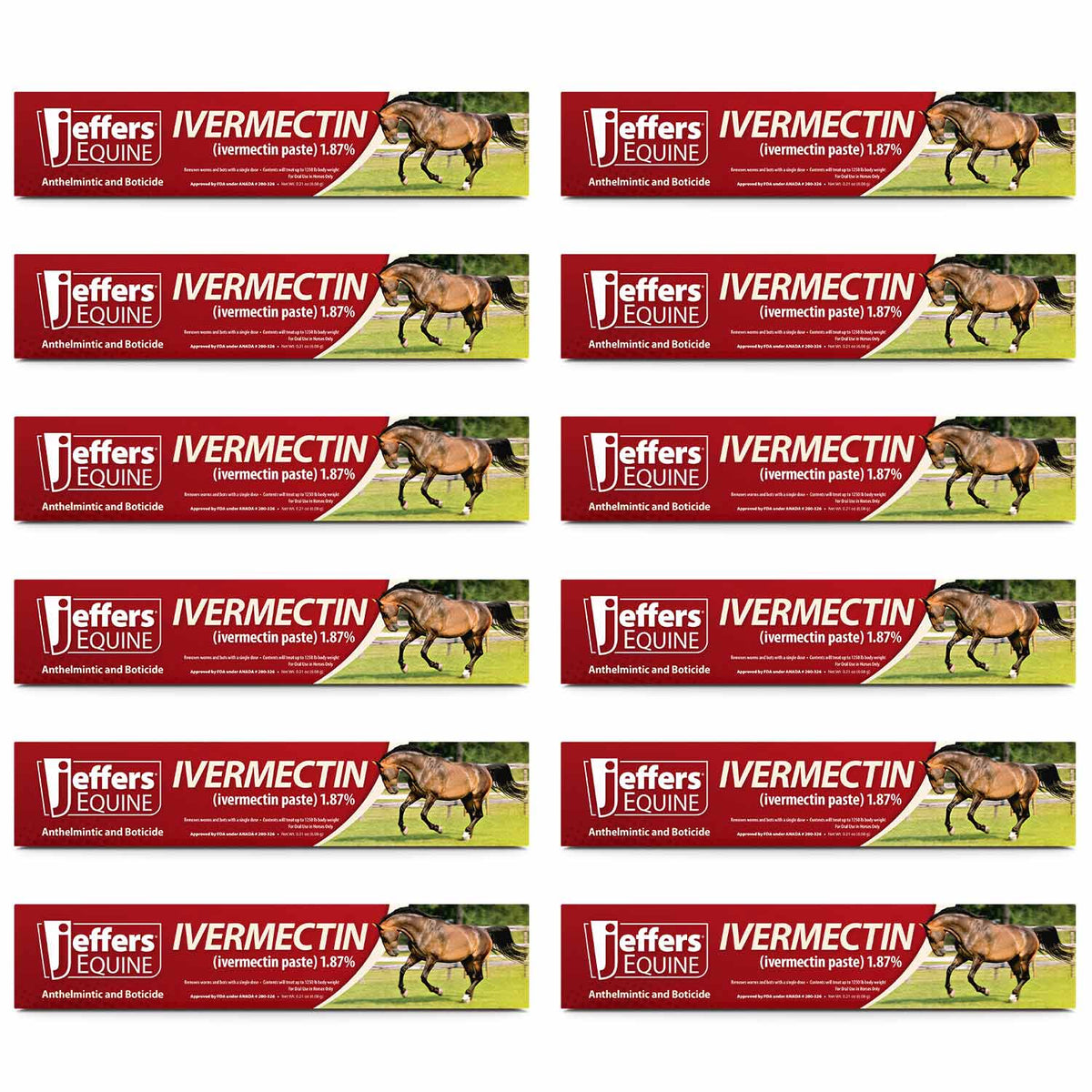Jeffers Ivermectin Horse Dewormer Gel, Apple Flavored