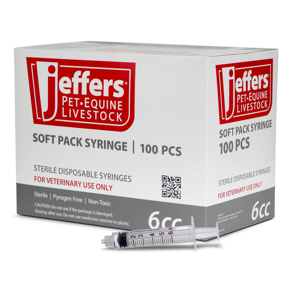 Jeffers Luer Lock Syringes, Boxes of 100