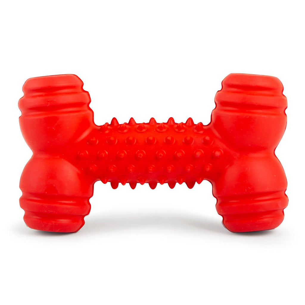 Jeffers Red Dental Bone Natural Rubber Dog Chew Toy for Healthy Teeth and Gums
