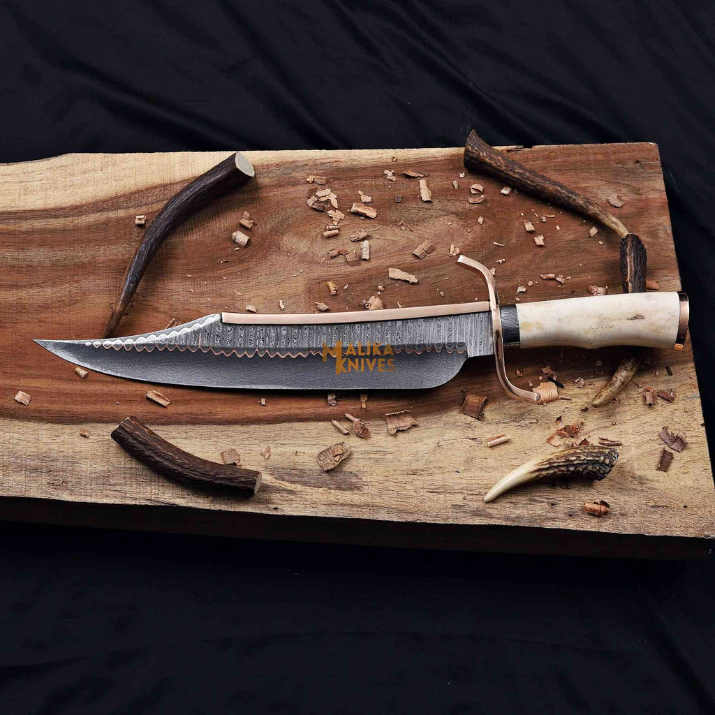 Copper Damascus Alamo Musso Bowie Knife