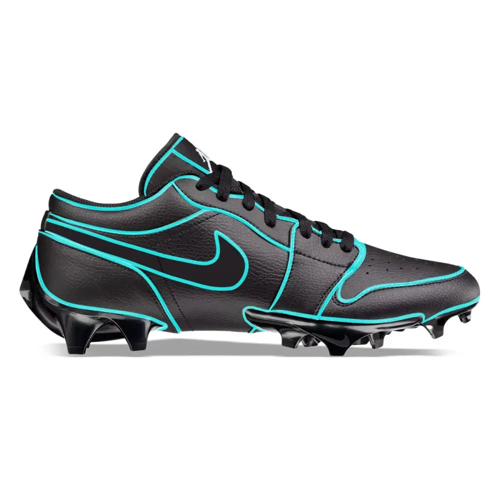 "Teal Lines” Jordan 1 Vapor Edge Low Cleats