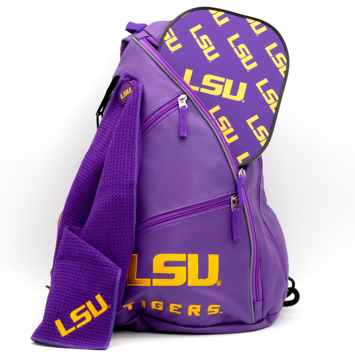 LSU Tigers PU Leather Backpack