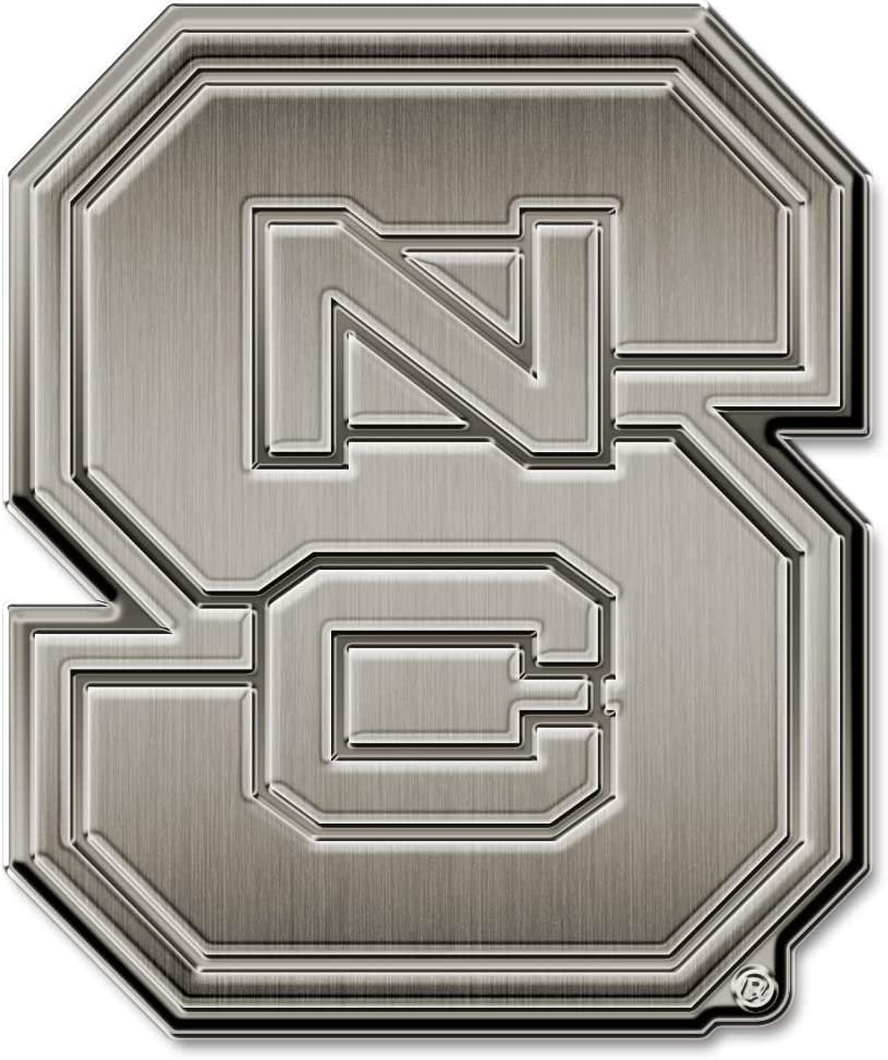 North Carolina State University Wolfpack Solid Metal Auto Emblem Antique Nickel for Car/Truck/SUV