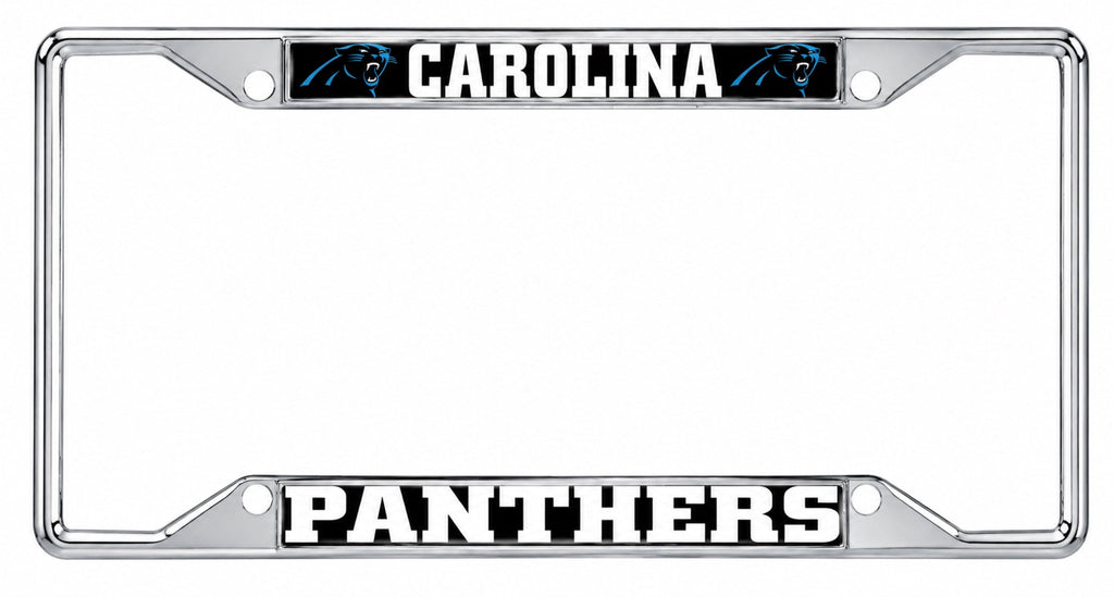 Carolina Panthers Metal License Plate Frame Chrome Tag Cover, 12x6 Inch, Pre-Drilled Holes, Officially Licensed