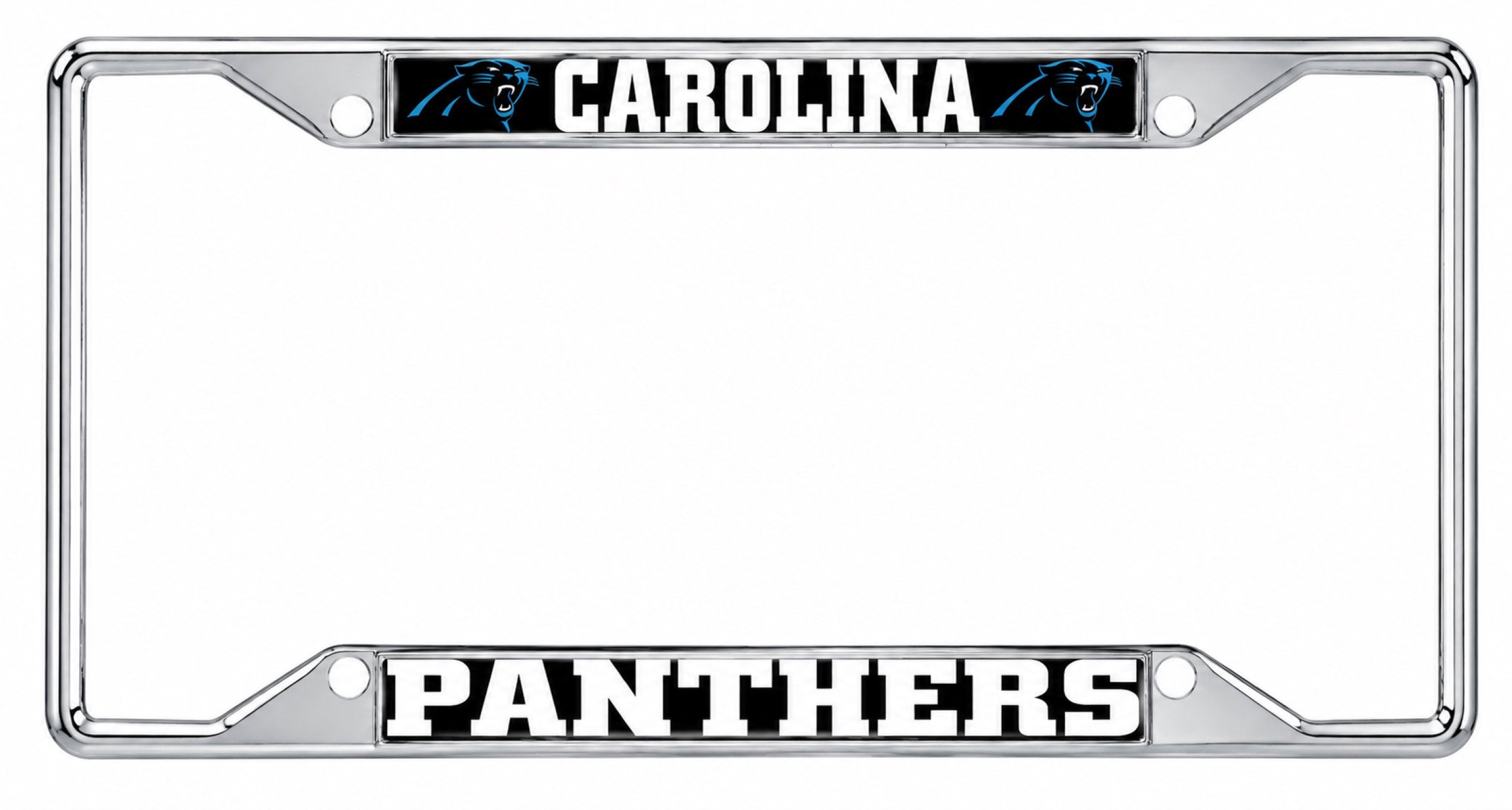 Carolina Panthers Metal License Plate Frame Chrome Tag Cover, 12x6 Inch, Pre-Drilled Holes, Officially Licensed