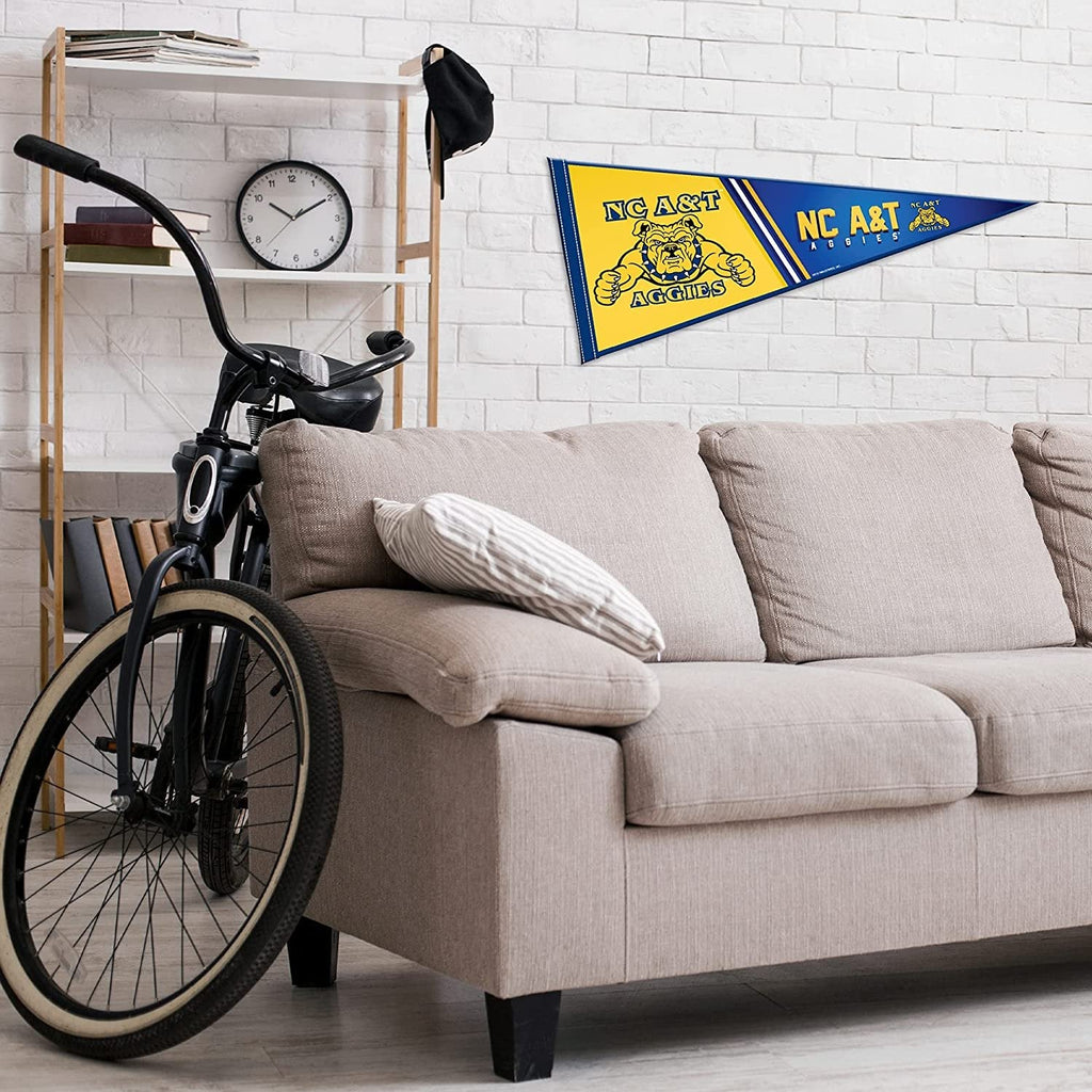 North Carolina A&T University Aggies Soft Felt Pennant, 12x30 Inch, Easy To Hang