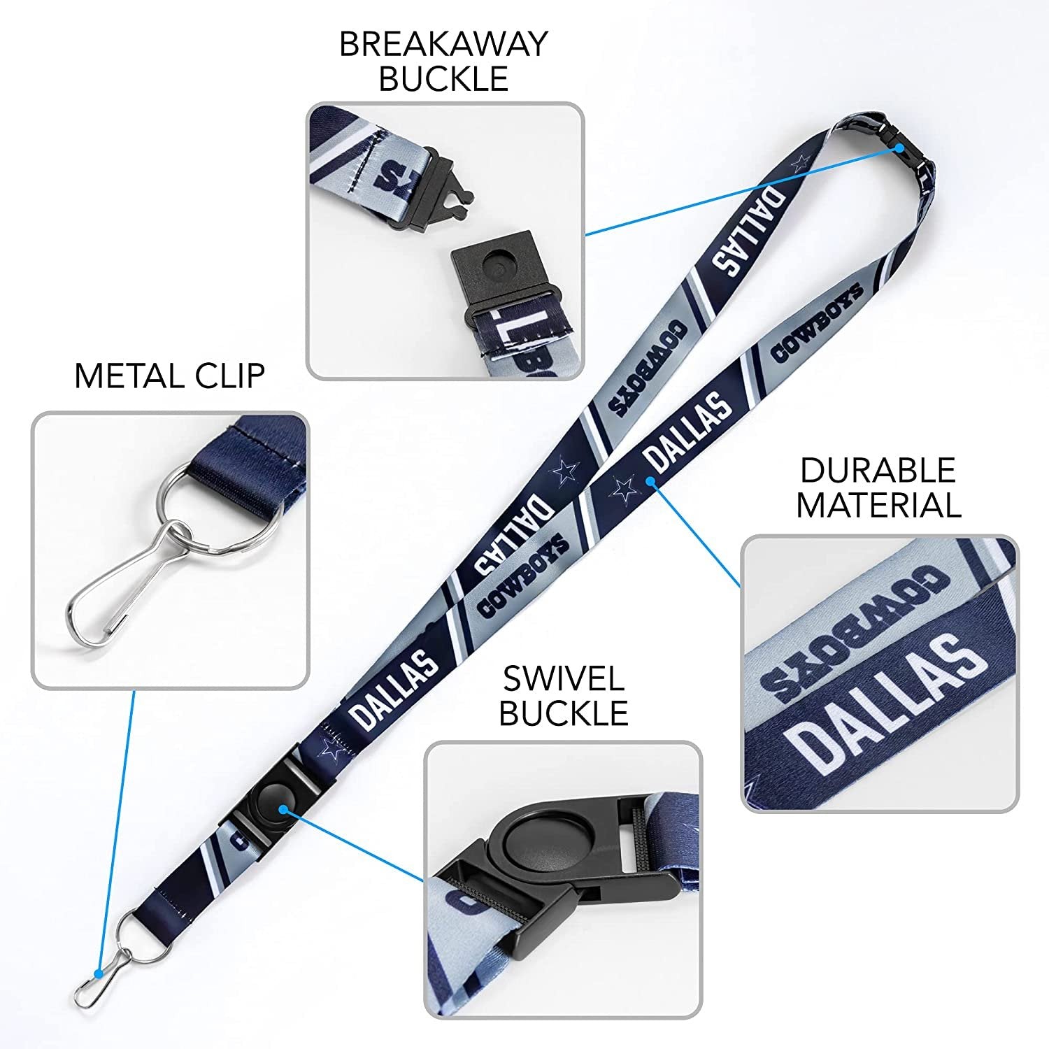 Carolina Hurricanes Lanyard Keychain Safety Breakaway Double Sided