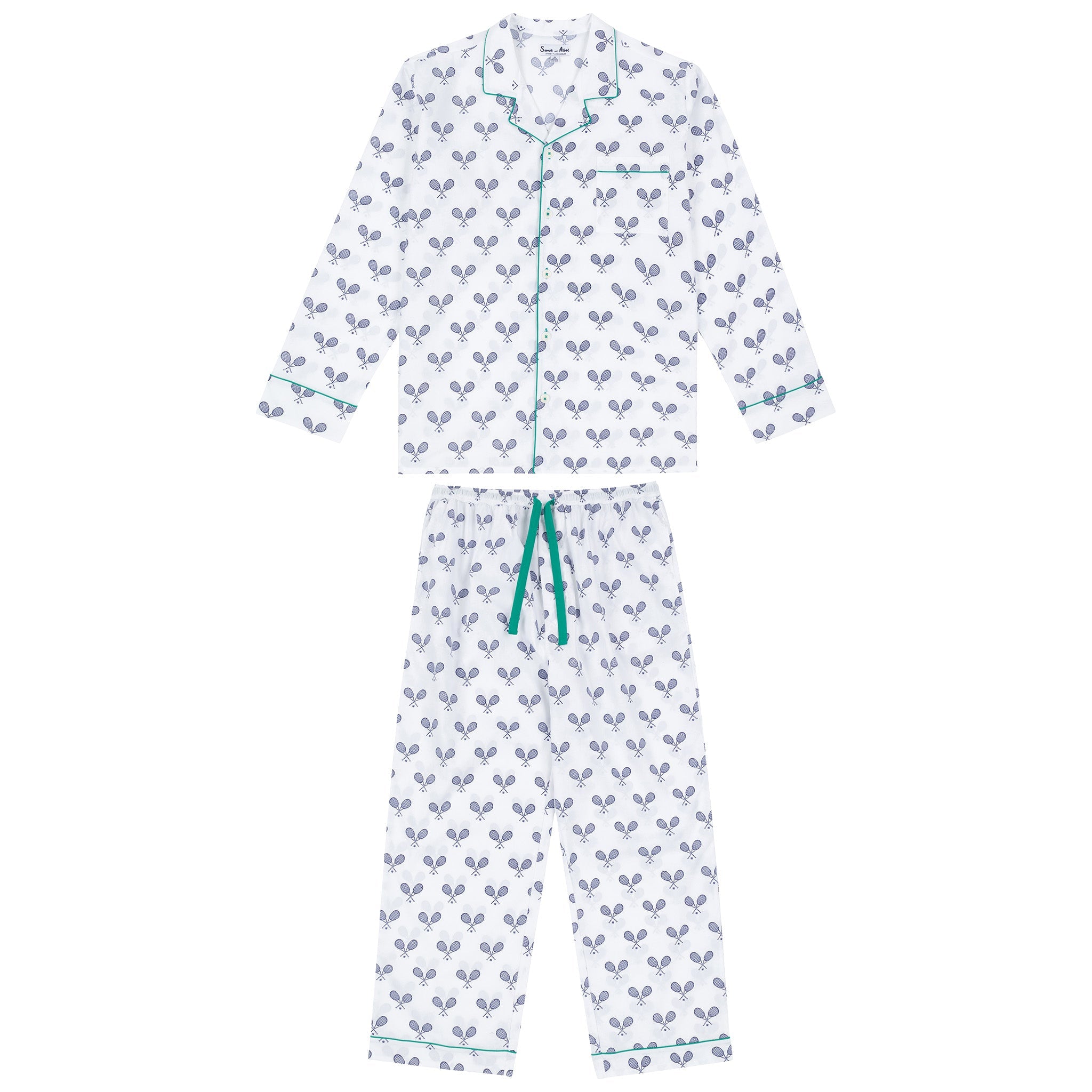 Men's Tennis Navy Long PJ Set