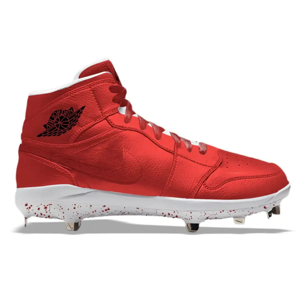 "Metallic Red" Jordan 1 Retro Cleats