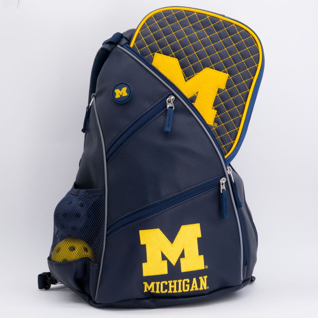 Michigan Wolverines PU Leather Backpack