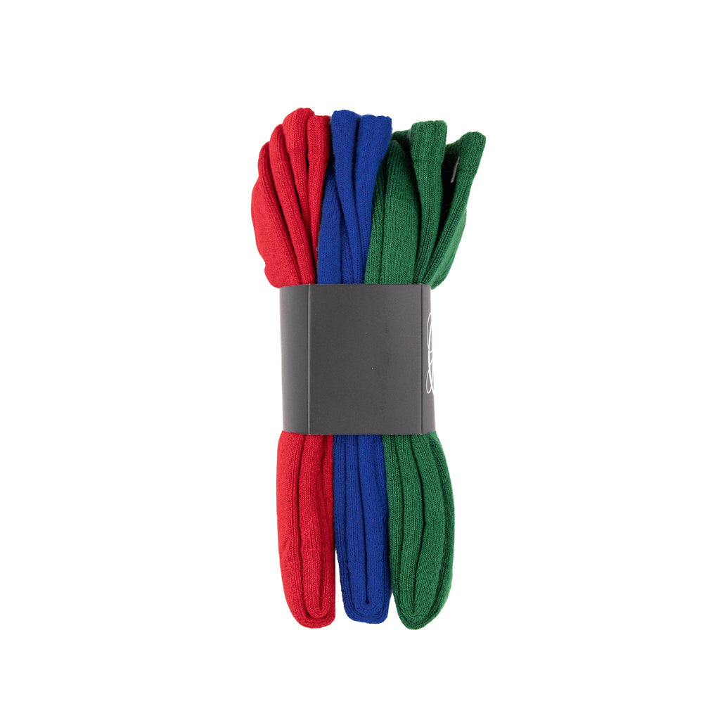 Common Hype Tonal Embroidered Sock Green, Blue, Red (3-Pack)