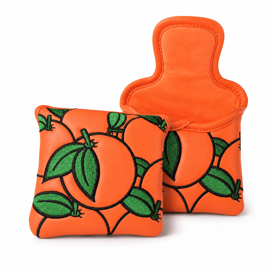 Orange Crush Headcover Set (Driver + Fairway + Hybrid) | Optional Mallet Putter Cover