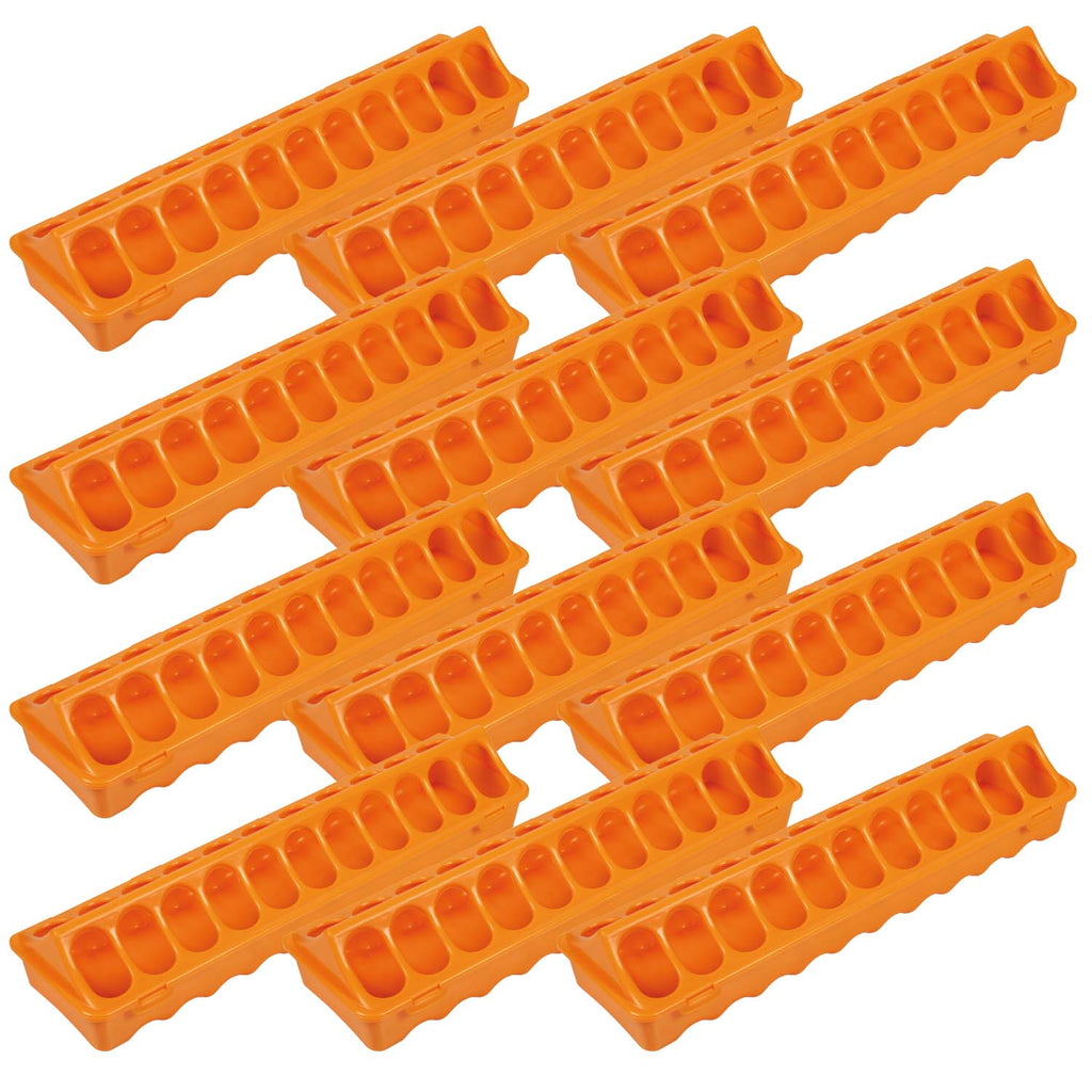 Plastic Ground Chicken Feeder – Chick Feeders, Hinged Lid, Durable Outdoor Poultry Feeder