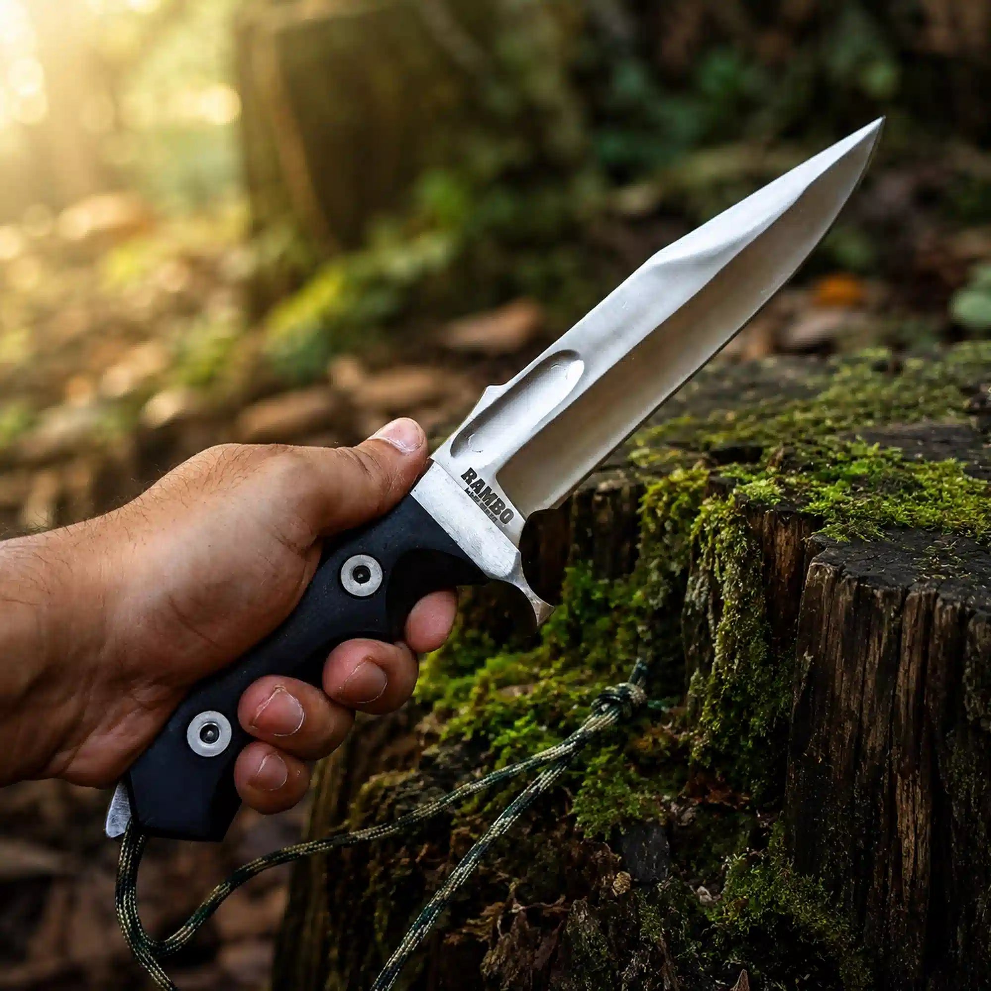 Rambo V Last Blood Replica Bowie Knife – 14" D2 Blade, Micarta Handle
