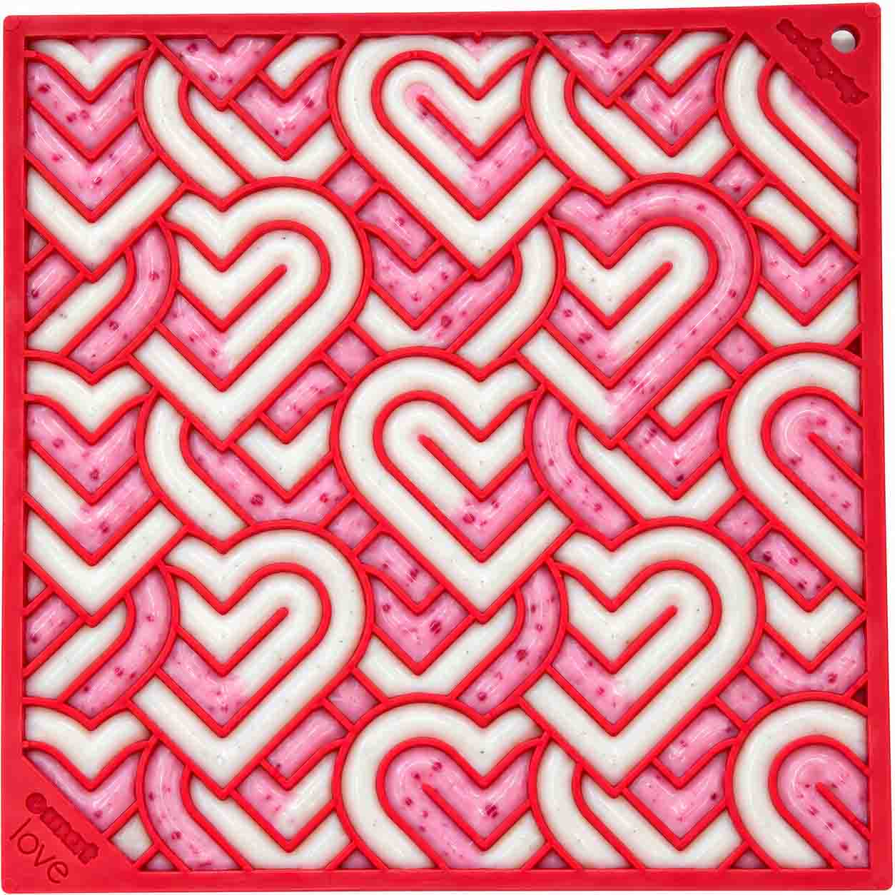 Love eMat - Enrichment Lick Mat for Dogs and Cats| Heart Design | SodaPup