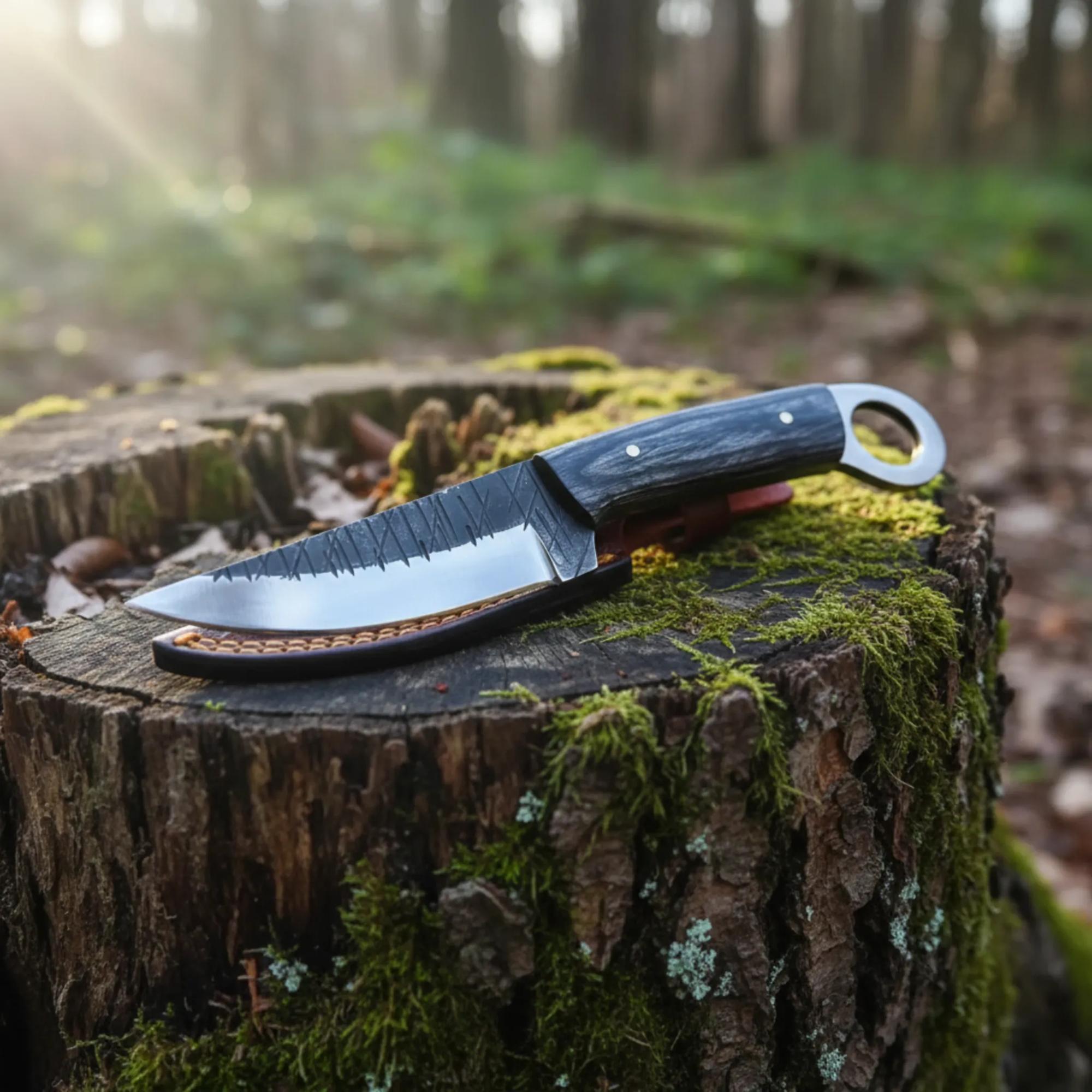 RingTail D2 Hunting Knife Pakka Wood Handle