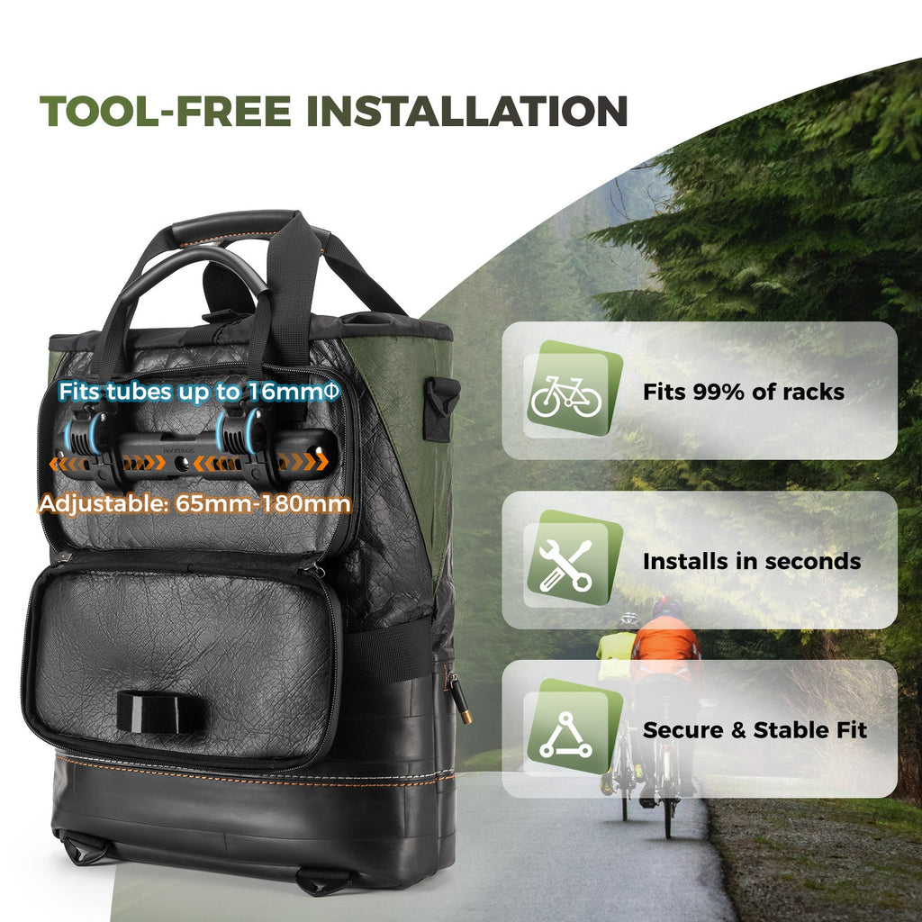 ROAD TO SKY Recycled Tire Bike Panniers - 12L