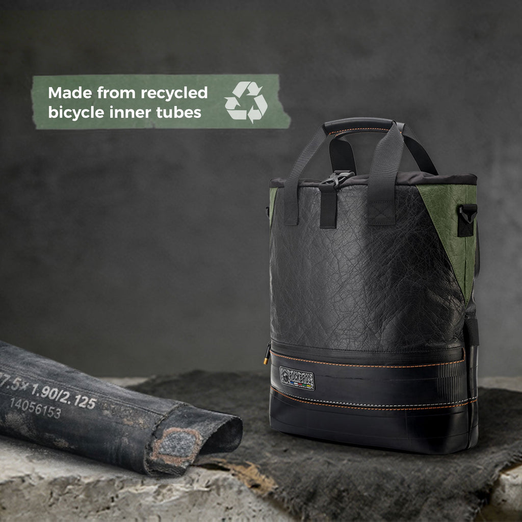 ROAD TO SKY Recycled Tire Bike Panniers - 12L