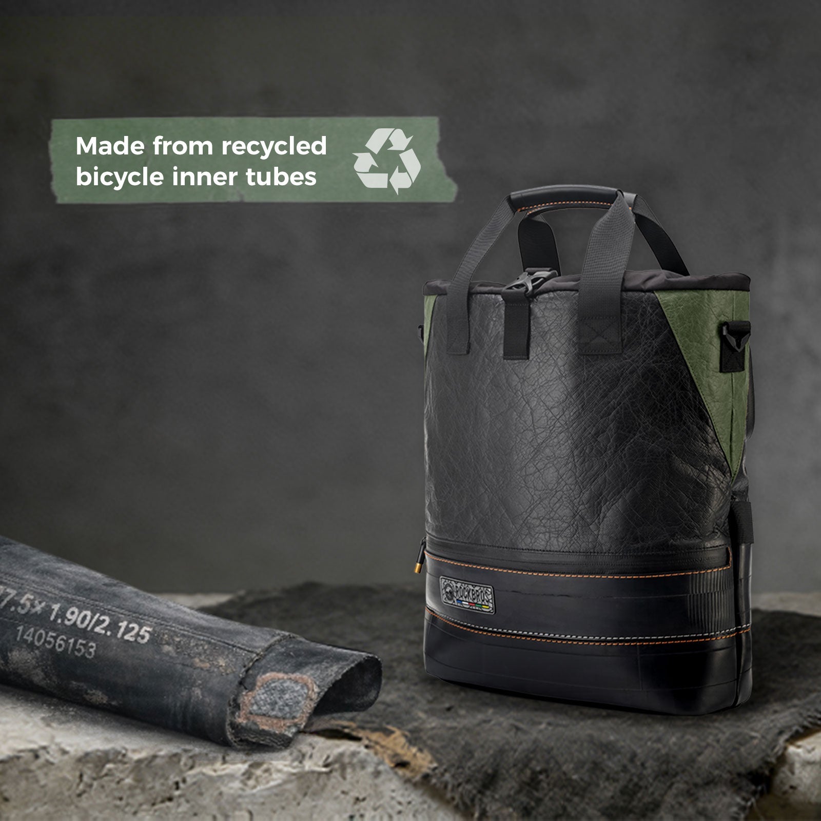 ROAD TO SKY Recycled Tire Bike Panniers - 12L